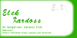 elek kardoss business card